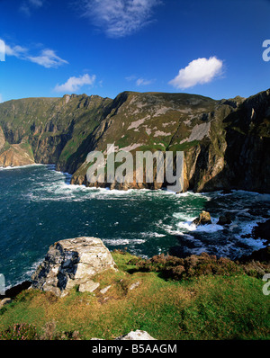 Slieve League, rupi più alte in Europa, Bunglass Point, County Donegal, Ulster, Repubblica di Irlanda, Europa Foto Stock