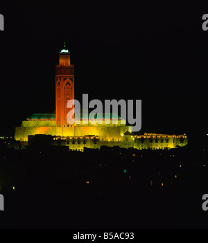 Il re Hassan II Mosque Casablanca Marocco Nord Africa Africa Foto Stock