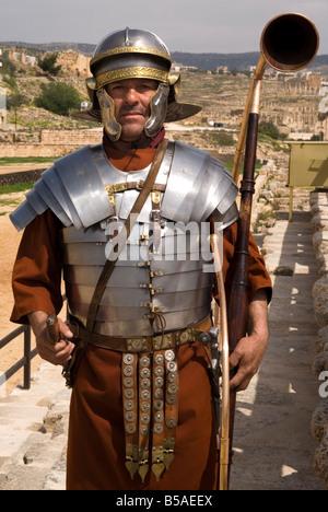 Soldato Romano Jerash Giordania Medio Oriente Foto Stock