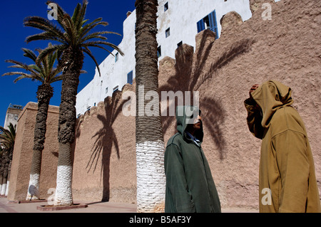 I bastioni nel cuore della medina di Essaouira, la storica città di Mogador, Marocco, Africa Settentrionale, Africa Foto Stock