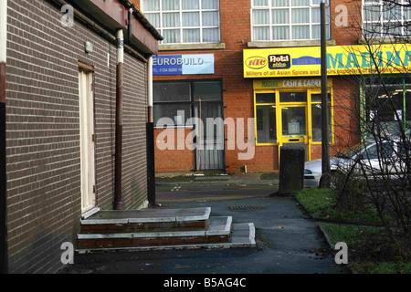 Retro del Derby Ward Labour club Bolton scena di sfondo razziale assassinio in città il Venerdì notte Foto Stock