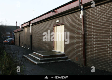 Retro del Derby Ward Labour club Bolton scena di sfondo razziale assassinio in città il Venerdì notte Foto Stock