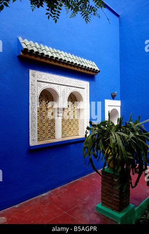 Il Giardino Majorelle e ripristinati mediante il couturier Yves Saint Laurent, Marrakech, Marocco, Africa del Nord Foto Stock