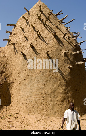 I duecento anni di vecchia moschea di Ba Sounou Sacko, Sekoro (Vecchia Segou), la prima capitale del regno Bambara, Mali, Africa Foto Stock