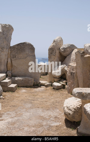 Hagar Qim, un tempio megalitico, Sito Patrimonio Mondiale dell'UNESCO, Malta, Europa Foto Stock