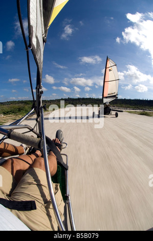 Landsailing in Bonaire, Antille olandesi, West Indies, dei Caraibi e America centrale Foto Stock