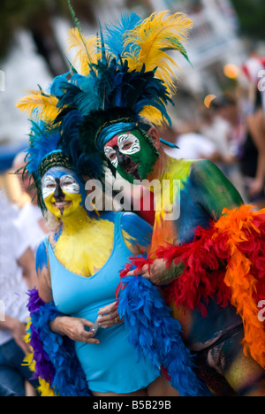 Entrando in allo spirito del Fantasy Fest di Key West, Florida, Stati Uniti d'America Foto Stock