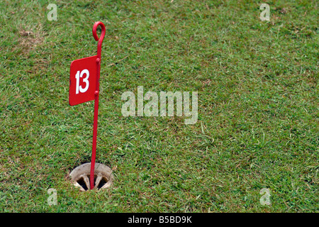 13 th golf bandiera del foro Foto Stock