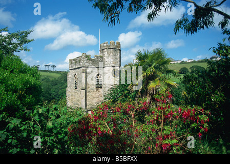 San Giusto in Roseland chiesa, Cornwall, Inghilterra, Europa Foto Stock