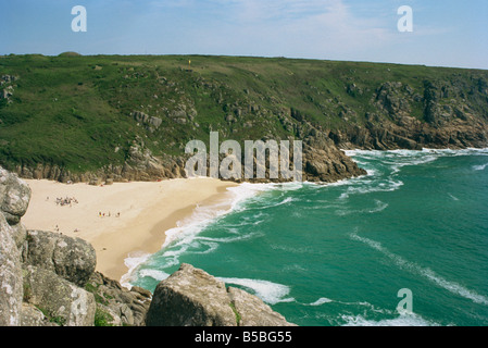 Porthcurno Cove, Cornwall, Inghilterra, Europa Foto Stock