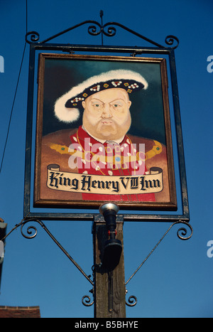 Il re Enrico VIII pub segno, Hever, Kent, Inghilterra, Europa Foto Stock