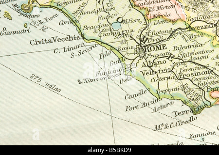 L'annata 1907 copyright scaduto mappa che mostra i paesi e rotte commerciali Foto Stock