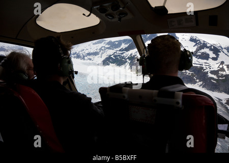 Viaggio in elicottero di Mendenhall Glacier vicino a Juneau in Alaska, Foto Stock