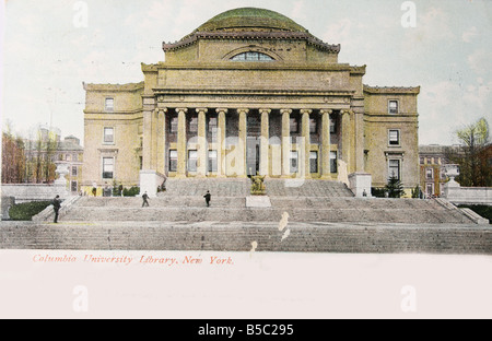 Cartolina vintage del 1909 della Biblioteca dell'Università di Columbia a New York Foto Stock