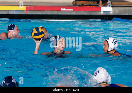 RIVERSIDE CA Aprile 2008 California Baptist University womens pallanuoto match Foto Stock