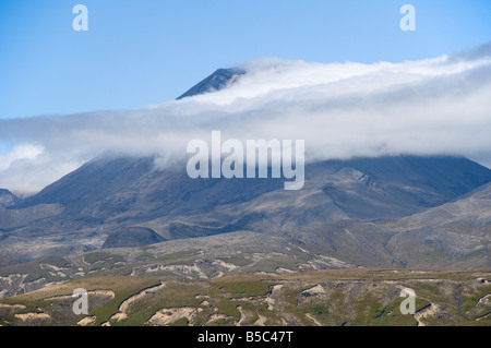 Il monte Ngauruhoe, Tongariro National Park, North Island, Nuova Zelanda Foto Stock