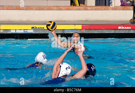 RIVERSIDE CA Aprile 2008 California Baptist University womens pallanuoto match Foto Stock