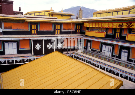 Tetto rosso scena palazzo Potala lhasa tibet Foto Stock