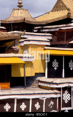 Tetto rosso scena palazzo Potala lhasa tibet Foto Stock