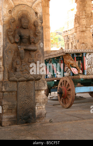Un dettaglio da un il Kamakshi Amman Tempio di Kanchipuram, India. Foto Stock