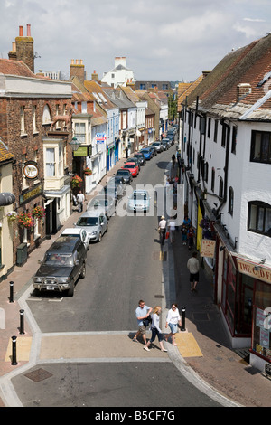 La High Street nella città vecchia Poole Dorset Foto Stock