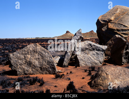 Paesaggio bruciato, gamma di Chichester, Northwest Australia Foto Stock