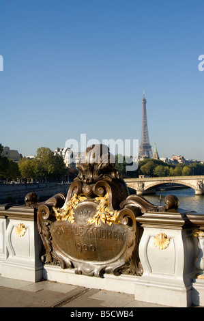 Ponte Alexandre III, Parigi, Francia Foto Stock