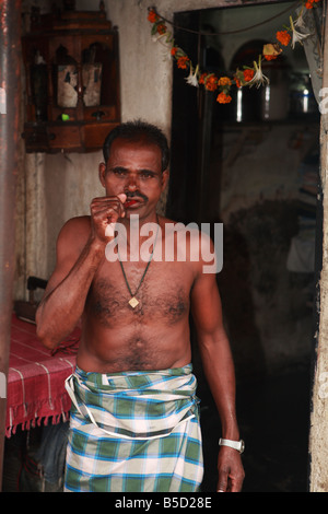 Lavoratori in Dhoby Gat, Mumbai, India Foto Stock