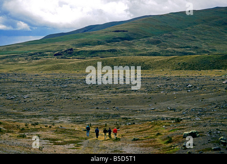 Sentiero escursionistico, Parco Nazionale Cotopaxi, Parque Nacional Cotopaxi, provincia di Cotopaxi, Ecuador, Sud America Foto Stock