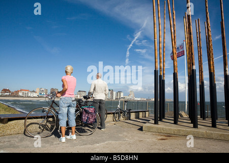 Bambù vento tubazioni a Vlissingen fronte mare Zeeland nei Paesi Bassi Foto Stock