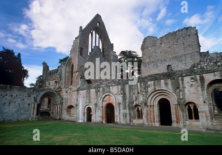 Dryburgh Abbazia, fondata nel XII secolo, vicino a Kelso, Scottish Borders, Scozia, Europa Foto Stock