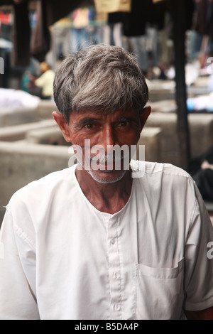 Lavoratori in Dhoby Gat, Mumbai, India Foto Stock