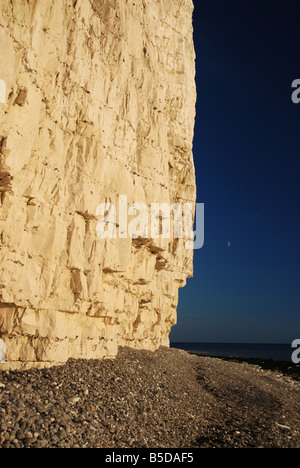 Un'immagine ravvicinata della pura rupe gessosa egde a Birling Gap beach, South Downs National Park, East Sussex, Inghilterra, Regno Unito. Foto Stock