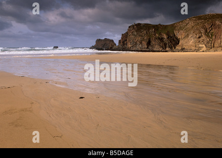 Mangersta Sands (Traigh Mangurstadh), la più bella spiaggia di Lewis e paesaggi costieri, isola di Lewis, Ebridi Esterne, Scozia Foto Stock