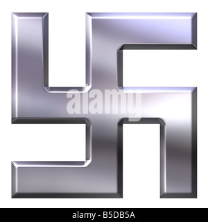 3d argento swastika Foto Stock