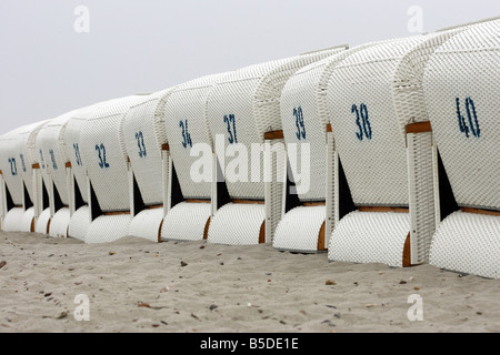 Spiaggia vuota sedie, Heiligendamm, Germania Foto Stock