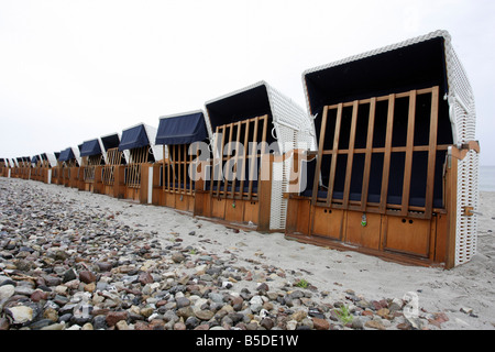 Spiaggia vuota sedie, Heiligendamm, Germania Foto Stock