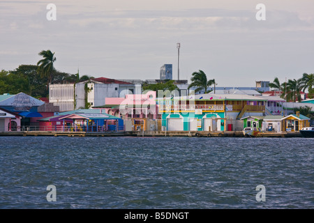 BELIZE CITY BELIZE Belize Harbour in corrispondenza della bocca di Haulover Creek Foto Stock