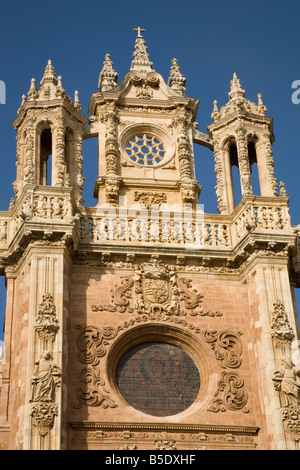 Dettaglio sulla facciata, Cattedrale di Astorga, Leon, Spagna Foto Stock