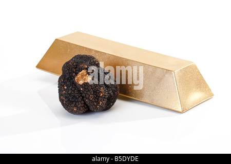Tartufo nero e oro bar, close-up Foto Stock