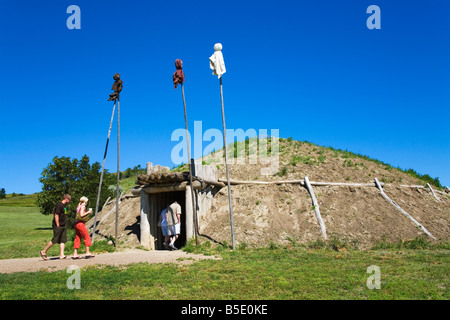 Su-A-Slant villaggio indiano, Fort Lincoln parco statale, Mandan, North Dakota, USA, America del Nord Foto Stock