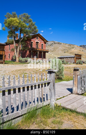 Hotel Meade, Bannack stato parco città fantasma, Dillon, Montana, USA, America del Nord Foto Stock