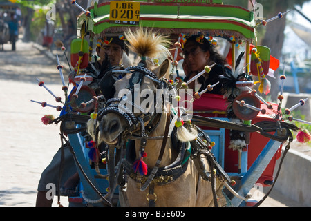 Cidomo Carrozza sull Isola di Lombok in Indonesia Foto Stock