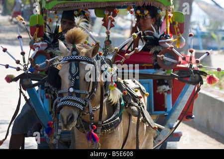 Cidomo Carrozza sull Isola di Lombok in Indonesia Foto Stock