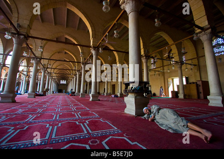 La moschea di Al ibn al come nel Cairo Islamico Egitto Foto Stock