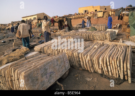 Elk150 1750 Mali Mopti sale bramme al mercato di sale Foto Stock