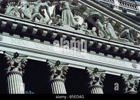 Borsa di New York Wall Street New York City New York Stati Uniti d'America Nord America Foto Stock