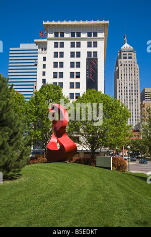 Scultura di Verde Boverkamp, una miriade di Giardini Botanici, Oklahoma City, Oklahoma, Stati Uniti d'America, America del Nord Foto Stock