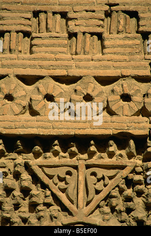 Dettaglio della parete, Mausoleo di Ismail Samani, Bukhara, Uzbekistan in Asia centrale Foto Stock