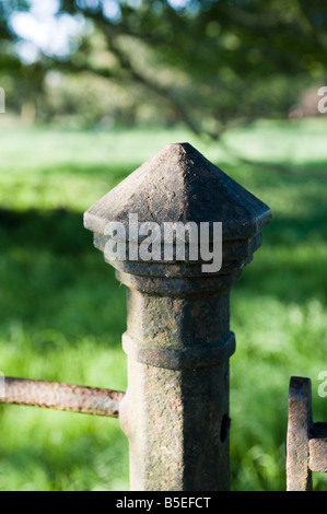 Una porta di metallo la manopola Foto Stock